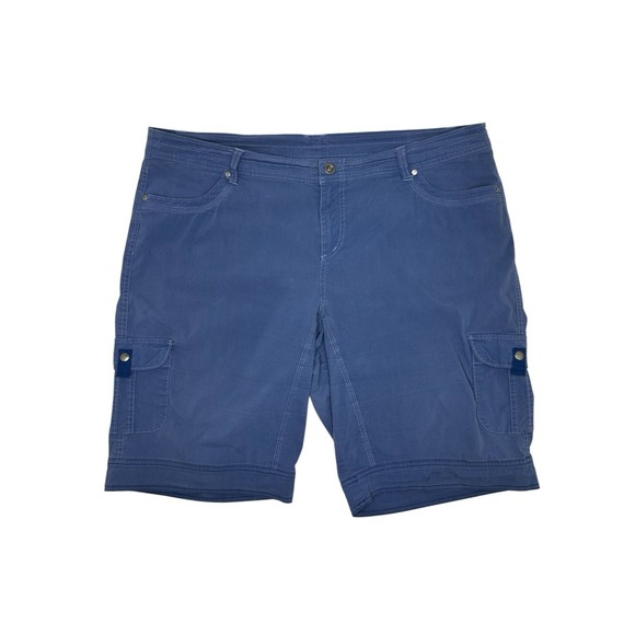 Kuhl Pants - Kühl Womens Splash Cargo Shorts Navy Blue Snap Pockets Hiking 6084 Plus Size 22W